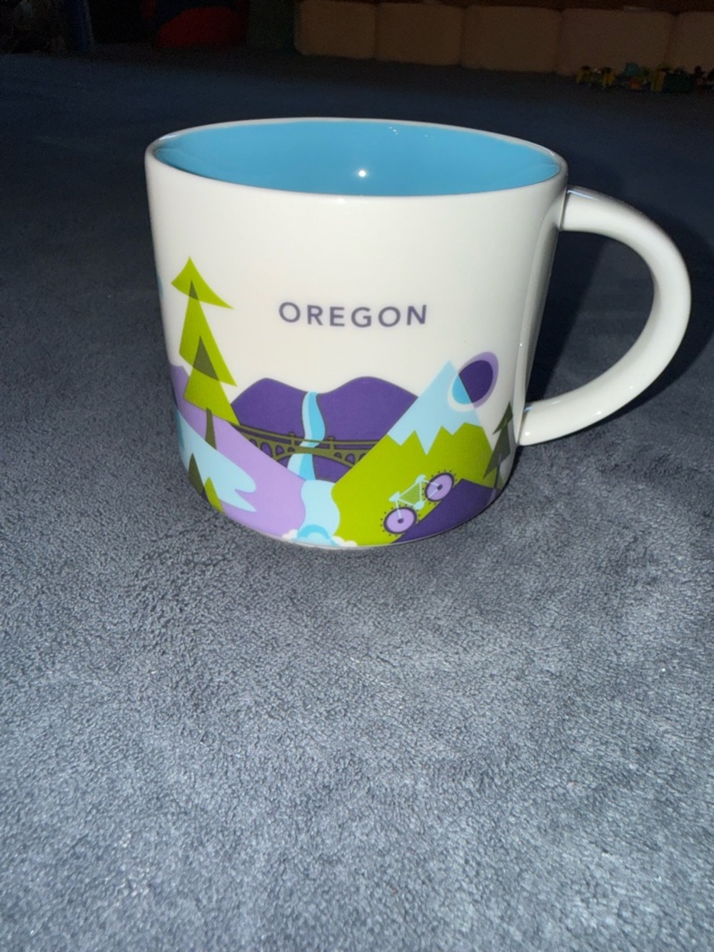 Starbucks Oregon White Mug with Blue Interior (3 for $35)